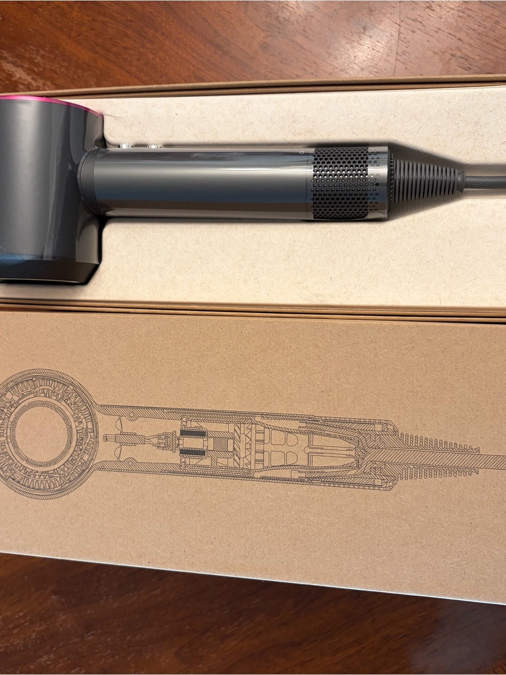 Dyson Supersonic Hair Dryer - Black with Fuchsia and Blue Accents